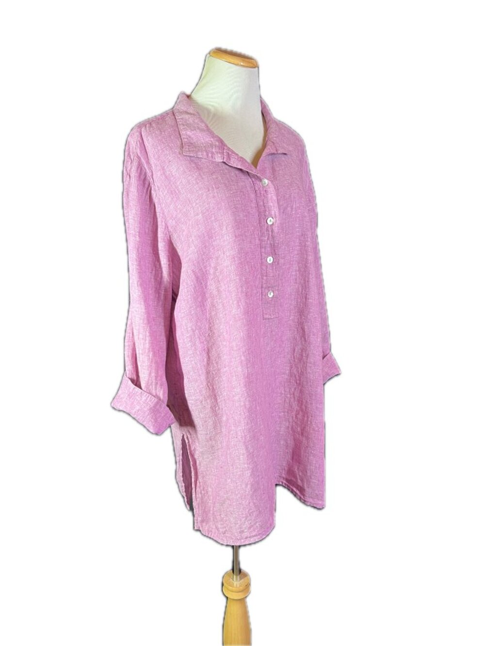 Chico's Size 4 (20-22) Linen Tunic Top Pinkish-Purple